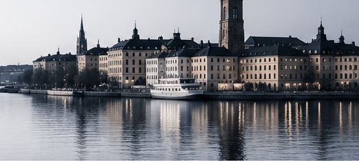 Stockholm waterfront at dusk